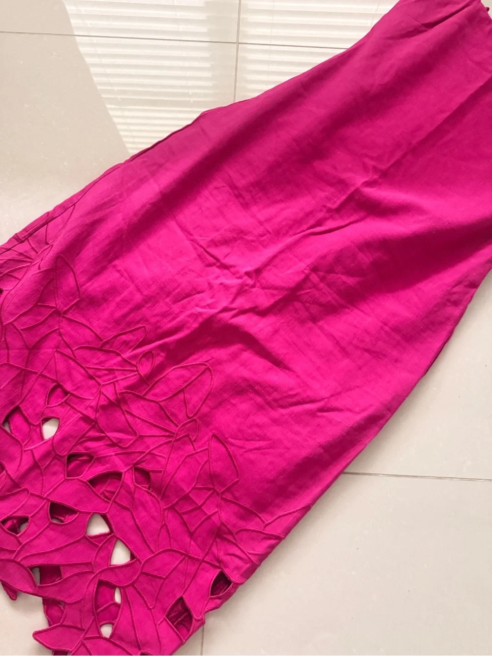 Hyacinth House Girls' Hot Pink Spaghetti Strap Dress with Cutout Hem